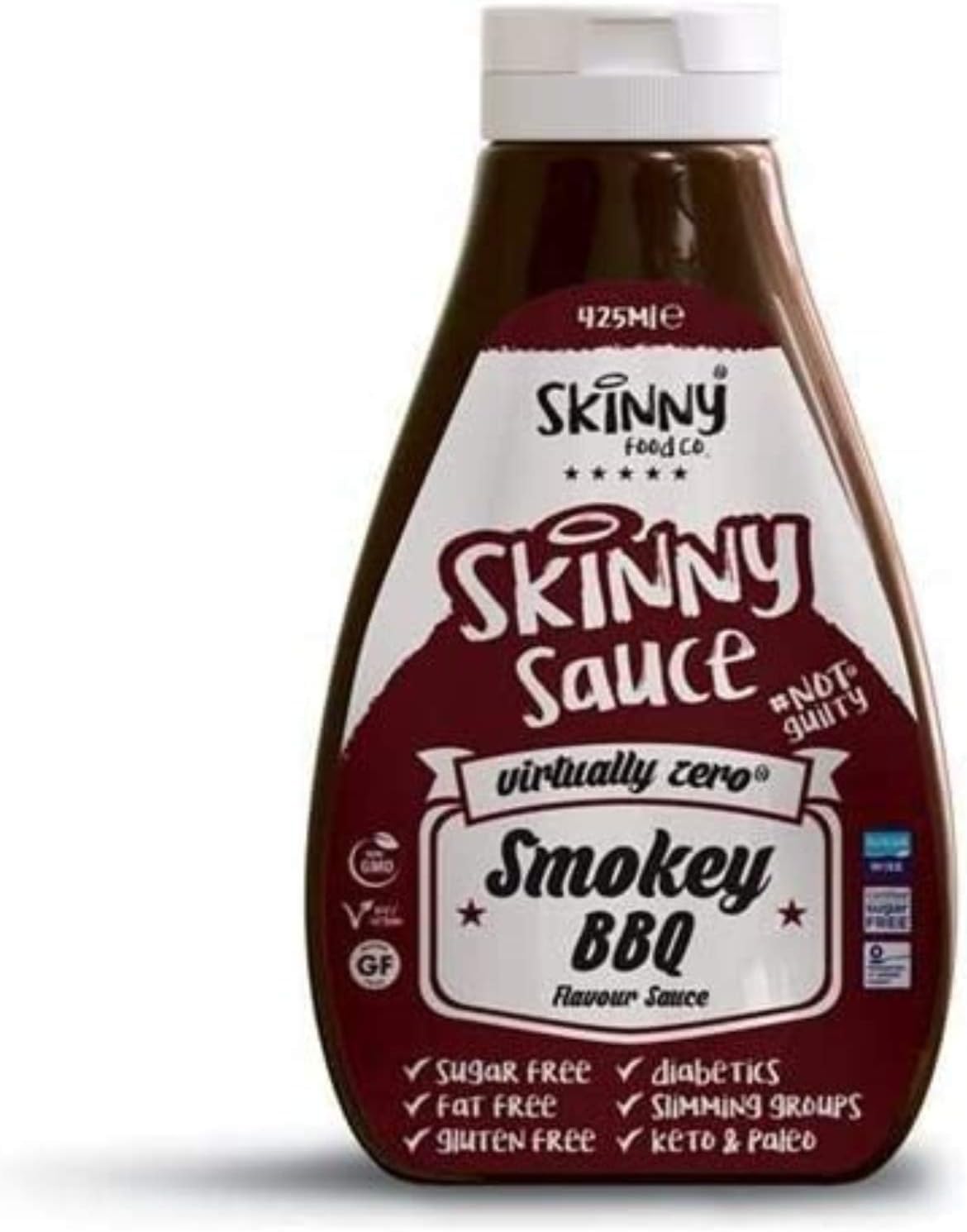 Smokey BBQ Sauce | Virtually Zero Calorie - Keto and Paleo - Fat Free - Sugar Free - Diabetic Friendly - Vegan | for, Gym-Fitness Fans, Weight Loss and Low Carb Diet | 425ml
