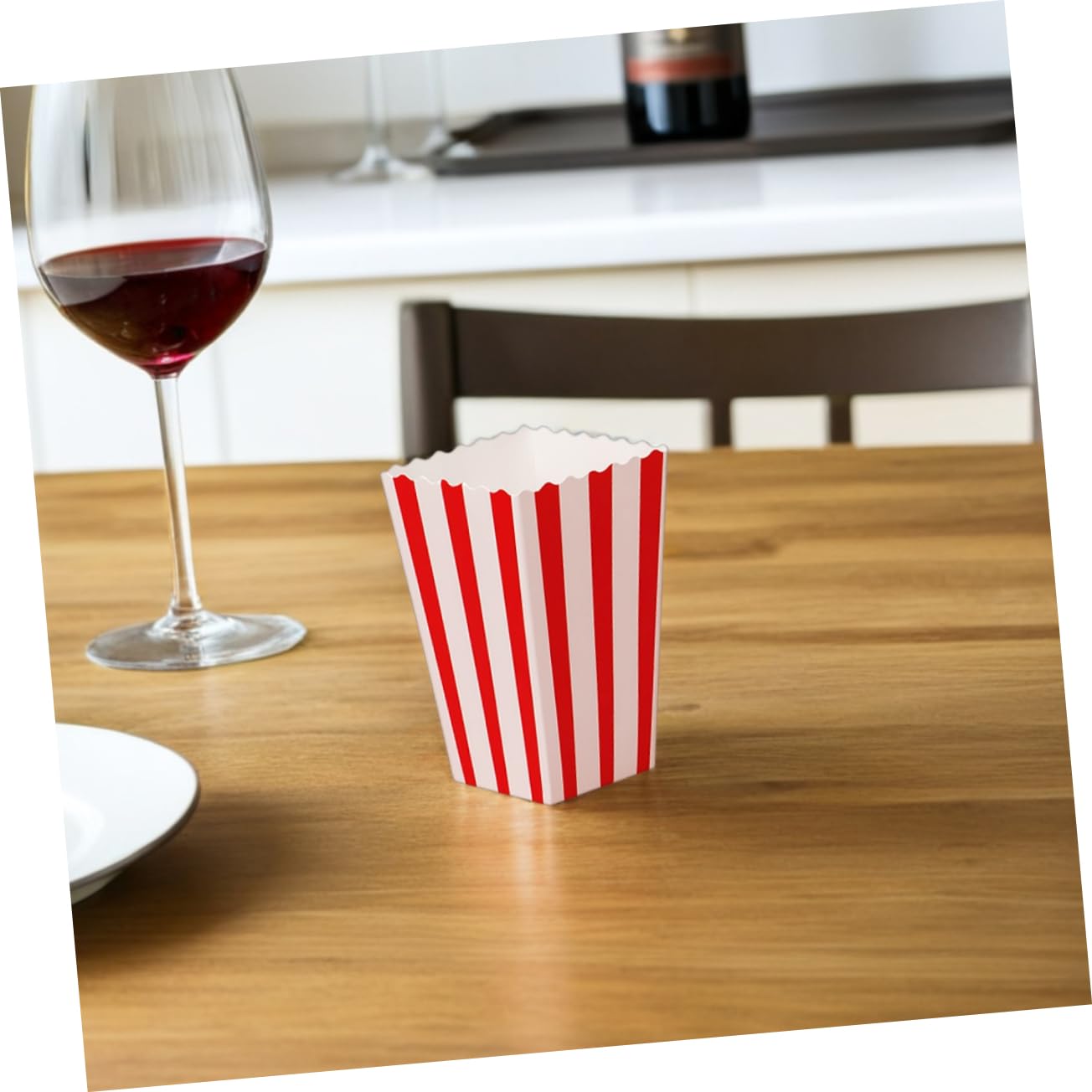 60 Pezzi Sacchetti Snack Rosso e Bianco per Contenitori per Popcorn Individuali per Cinema