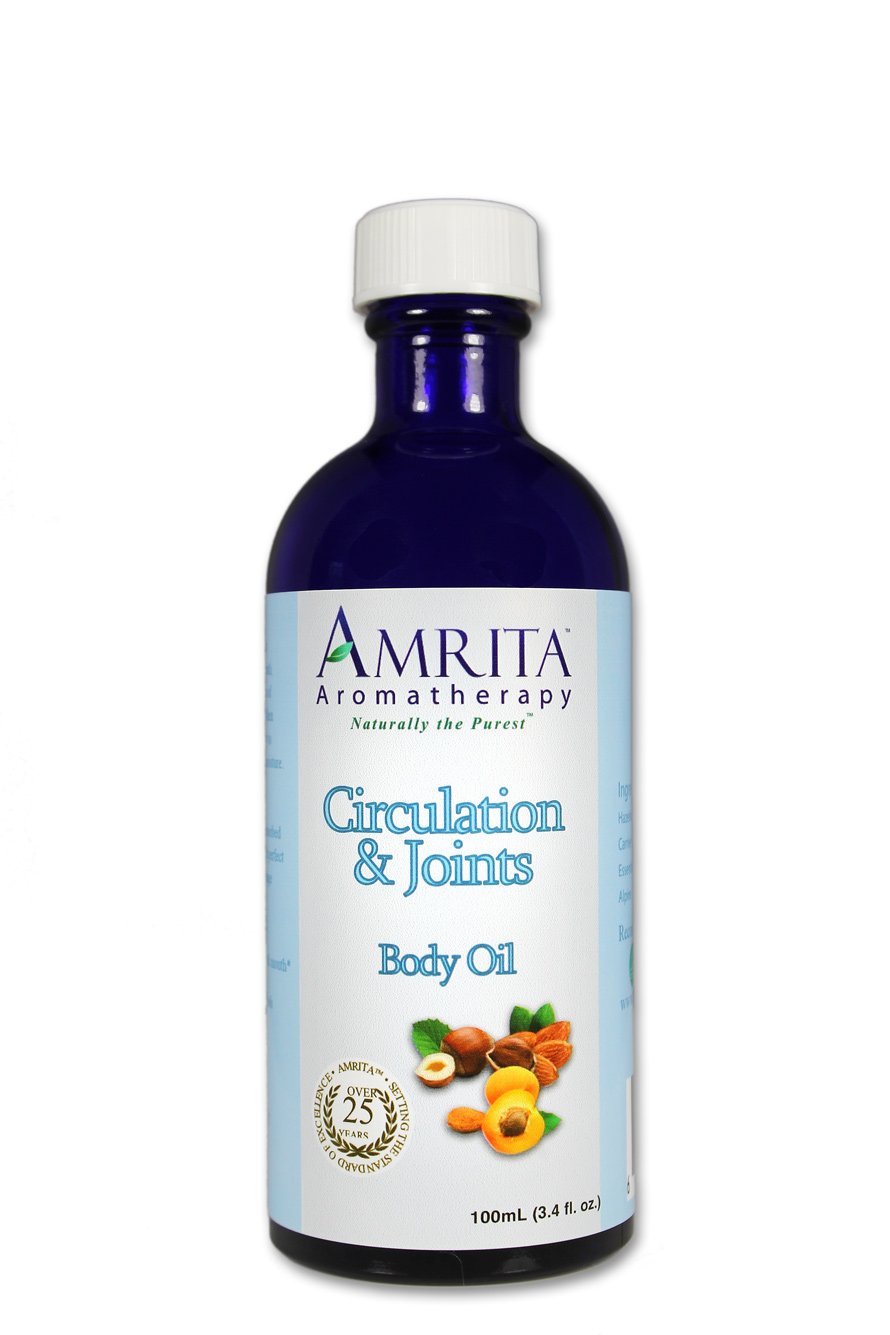 AMRITA Aromatherapy: Circulation and Joints Massage & Body Oil with Pure and Therapeutic Grade Essential Oils of Cypress and Juniper - Size: 240ML