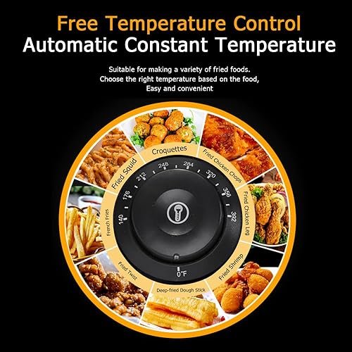 Miniatura 3 de Freidora eléctrica de 11.4QT10.8L con cesta y tapa, freidora eléctrica de 2500 W, freidora de aceite de encimera para papas fritas, anillos de