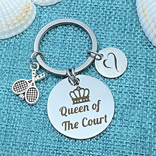 Xyqcy Tennis Lover Jewelry Gift Tennis Keychain For Girls Teens Tennis Girl Jewelry Best Queen Of The Court Tennis Team Gift Inspirational Gift For Tennis Player Christmas Birthday Graduation Gift #TOP2