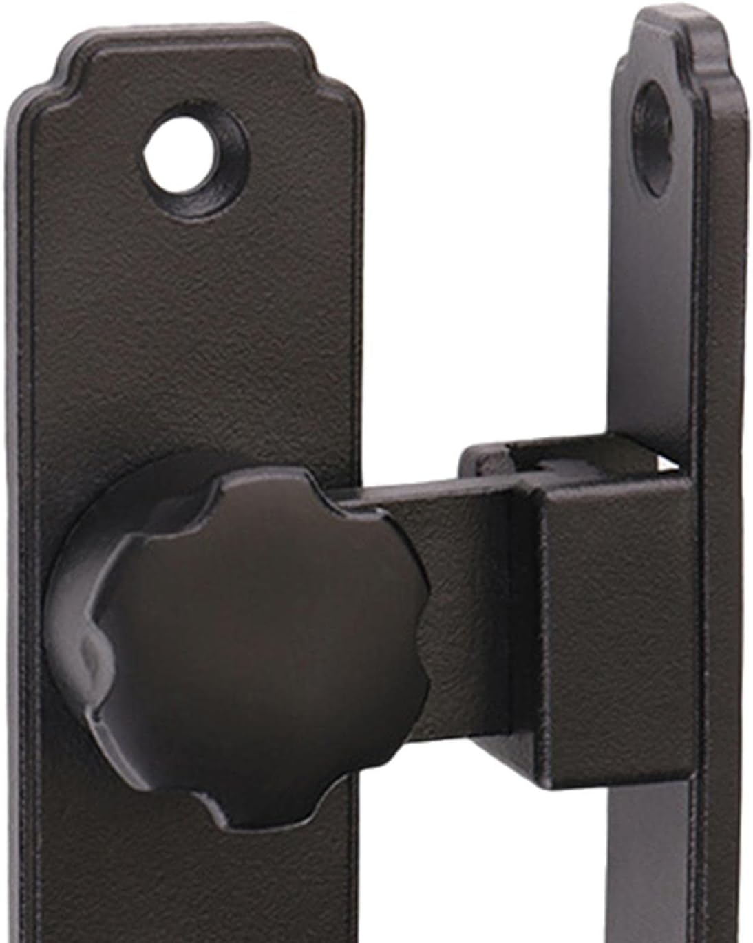 Sliding Door Lock Gate Latch Lock Stainless Steel Heavy Duty Hasps Lock Front Door Locks for Outdoor Bathroom Entrance, Short Black