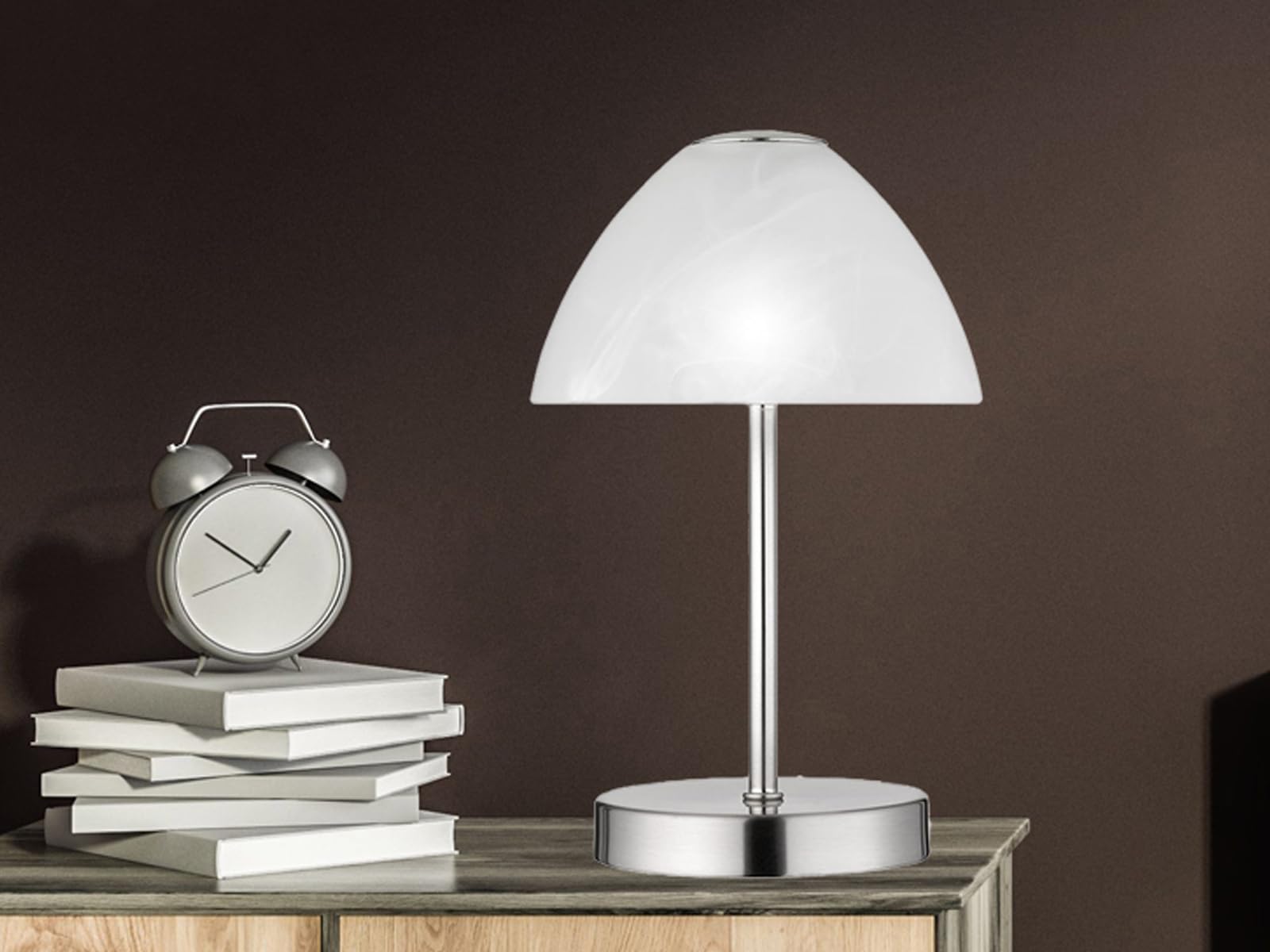 Set di 2 lampade da tavolo a LED, colore argento, touch dimmerabile, altezza 24 cm