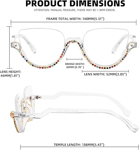 Miniatura 7 de FEISEDY Gafas de bloqueo de luz azul para mujer con incrustaciones de ojo de gato antifatiga ocular B2995