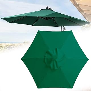 Patio Umbrella Canopy Replacement 6.5ft/9ft/10ft Outdoor Replacement Parasol Canopy for Market 6 Ribs/8 Ribs Replacement Parasol Cover for Garden, Deck (Color : Green, Size : 2.7m/9FT(6-Ribs))