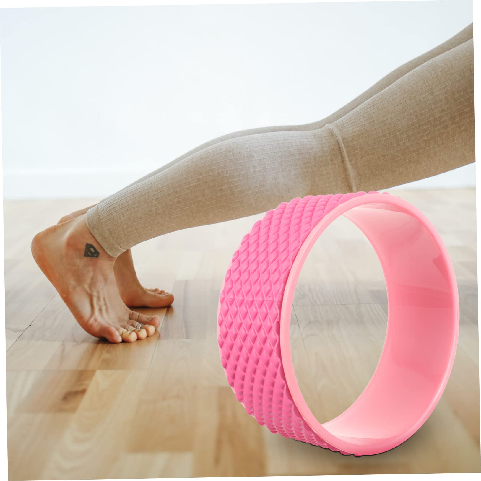 Veemoon Rodillo de Yoga Rodillo para la Espalda círculo de Yoga Antideslizante Yoga Accesorios Rueda de Entrenamiento de plástico Rueda de Espuma Pilates flexión hacia atrás