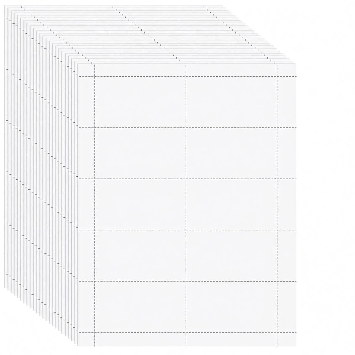 YOPEUC 250PCS 54x90mm Perforated Card,A4 250GSM Microperforated Cards Refill Inserts for ID Name Badges,Business Card Paper Sheet,Suitable for DIY Business Cards Handwritten Notes and Crafts