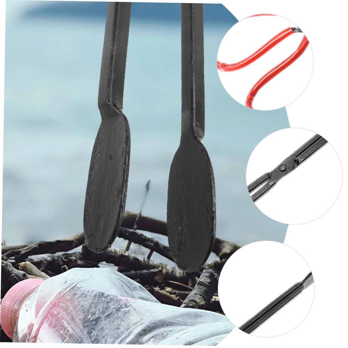 Cleaning Grabber Trash Picker Tool, Long Handle Flat Head