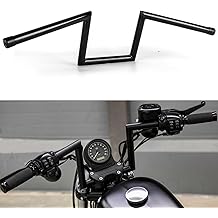 DREAMIZER 1 inch Motorcycle Handlebars 8" Rise 25mm Ape Hanger Z-Bars Compatible With Harley Sportster Softail Dyna Yamaha Suzuki Kawasaki Chopper Cruisers Bobber Cafe Racer custom Bike 1982-Up