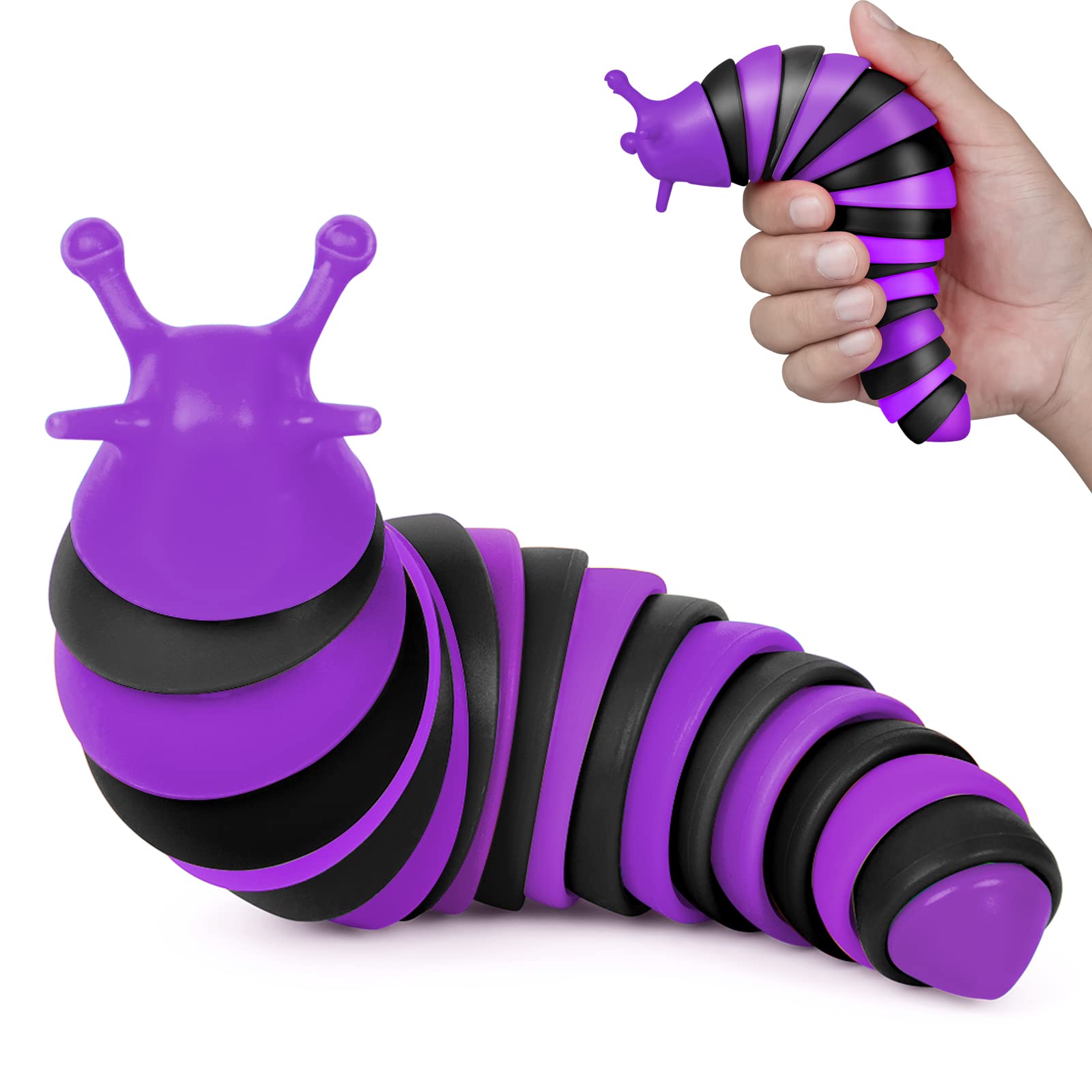 IFiwin Fidget Slug, Sensory Slug Fidget Toys for Autistic Children and Adults, Autism Sensory Toys, Baby Toys, Pool Toys, Bath Toys, Toddler Toys -3 4 5 6 7 8+ Year Old Gifts, Relaxing, Gift for ADHD