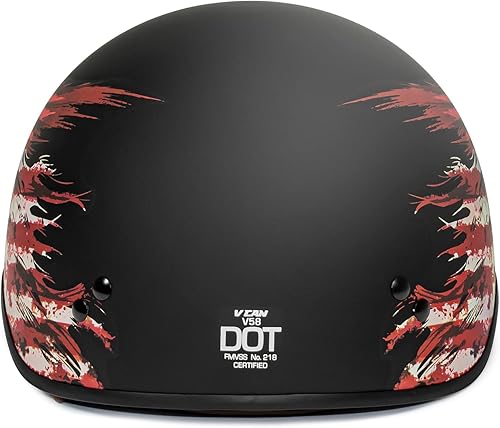 Miniatura 10 de VCAN Cruiser - Casco de motocicleta abierto con visera abatible, pico extraíble y hebilla de liberación rápida. Color negro liso.