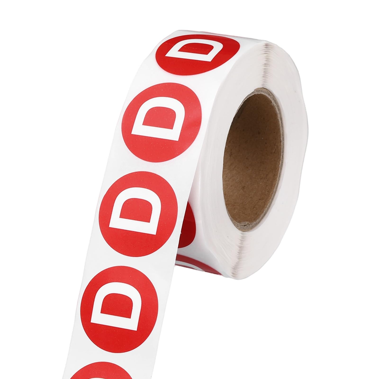 PATIKIL 1" Letter Stickers, 600Pcs Alphabet Stickers Letter D Round Labels Small Vinyl Self Adhesive Label Circle Decals 1 Roll Capital Initial for Office Home Organize Inventory, Red