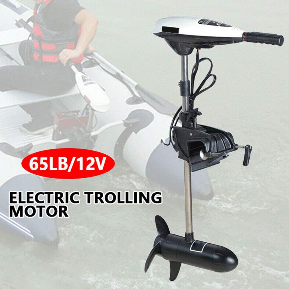 Moteur électrique Hors-bord ET65L 65 LBS – 660 W, 12 V – 5 Vitesses AV/2 AR – Pour Bateaux Jusqu’à 5 M – Inclus Hélice 3 Pales