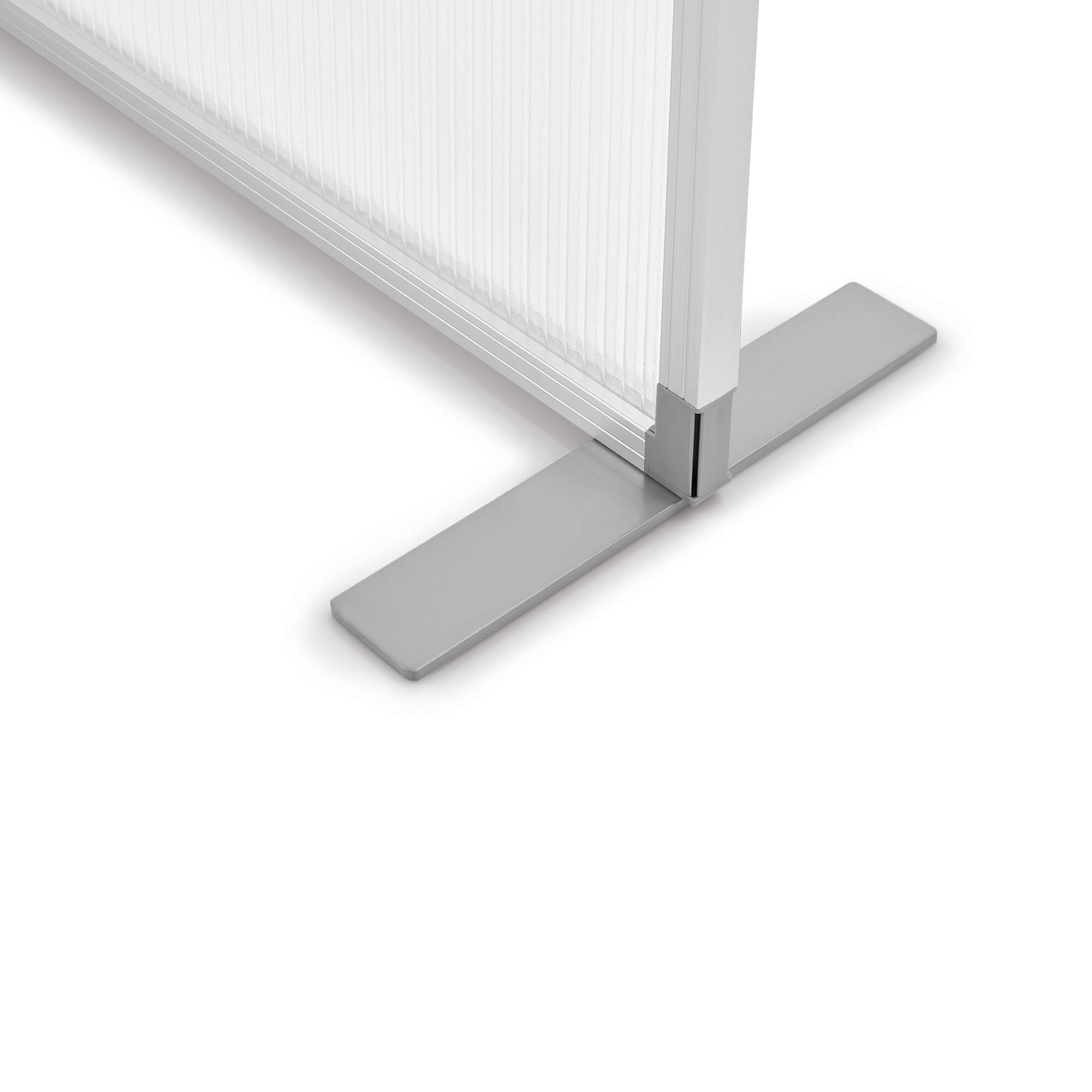 magnetoplan 1103851 - Divisorio in Acrilico, con Cornice in Alluminio | Pannello in policarbonato opaco, alt x largh x prof 1800 x 1000 x 350 mm