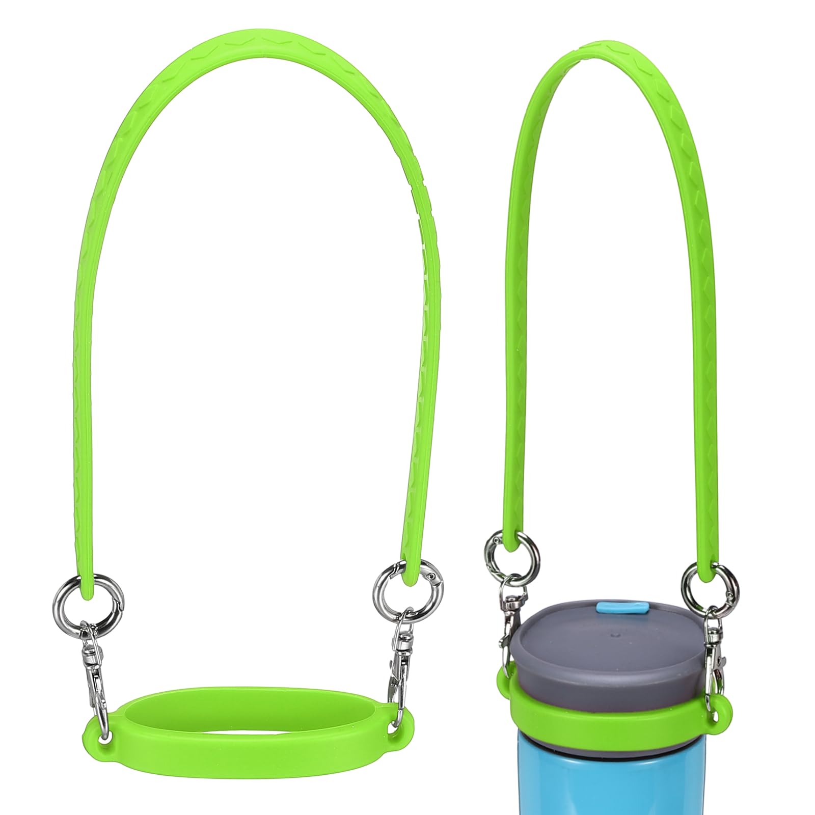 YELARXI Silicone Water Bottle Handle, Water Bottle Handle Strap Universal Carrier Strap for Stanley Cup Accessories & Grass Green-Fitting for (Hiking/Camping/Gym/Fitness/Travel/Outdoor)