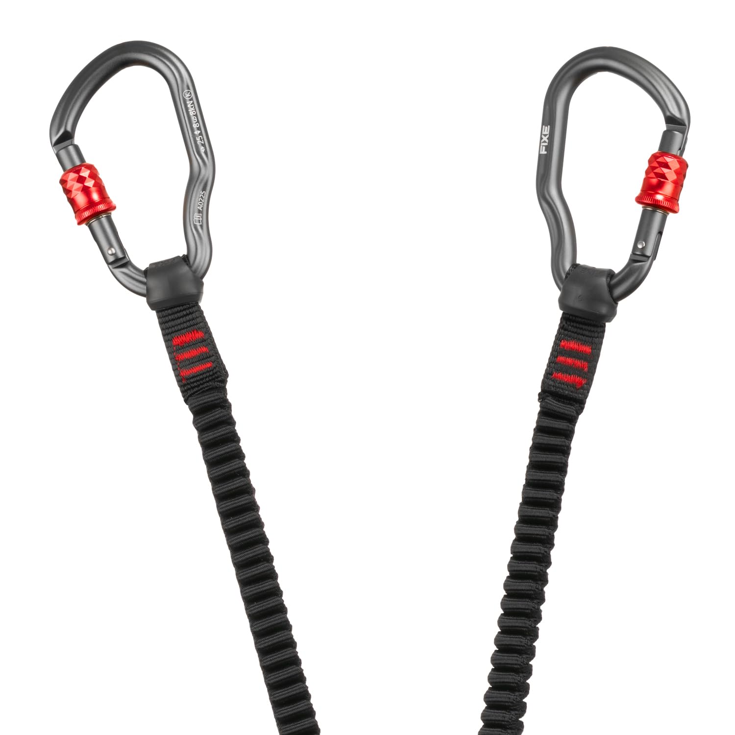 FIXE - Disipador de Vía Ferrata FLAMENC – Anclaje Clásico, Brazos Elásticos con Doble Desbloqueo, HMPE/Poliéster/Aluminio 7075, EN 958:2024 – 500 g