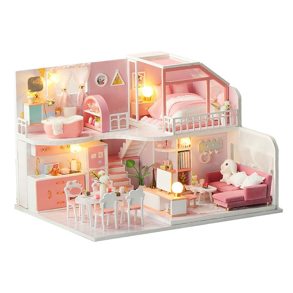 Costruire insieme con il kit fai da te per la casa delle bambole | miniatura e i mobili per la casa delle bambole in miniatura, incoraggiando lo sviluppo abilità nei bambini. Kit di accessori