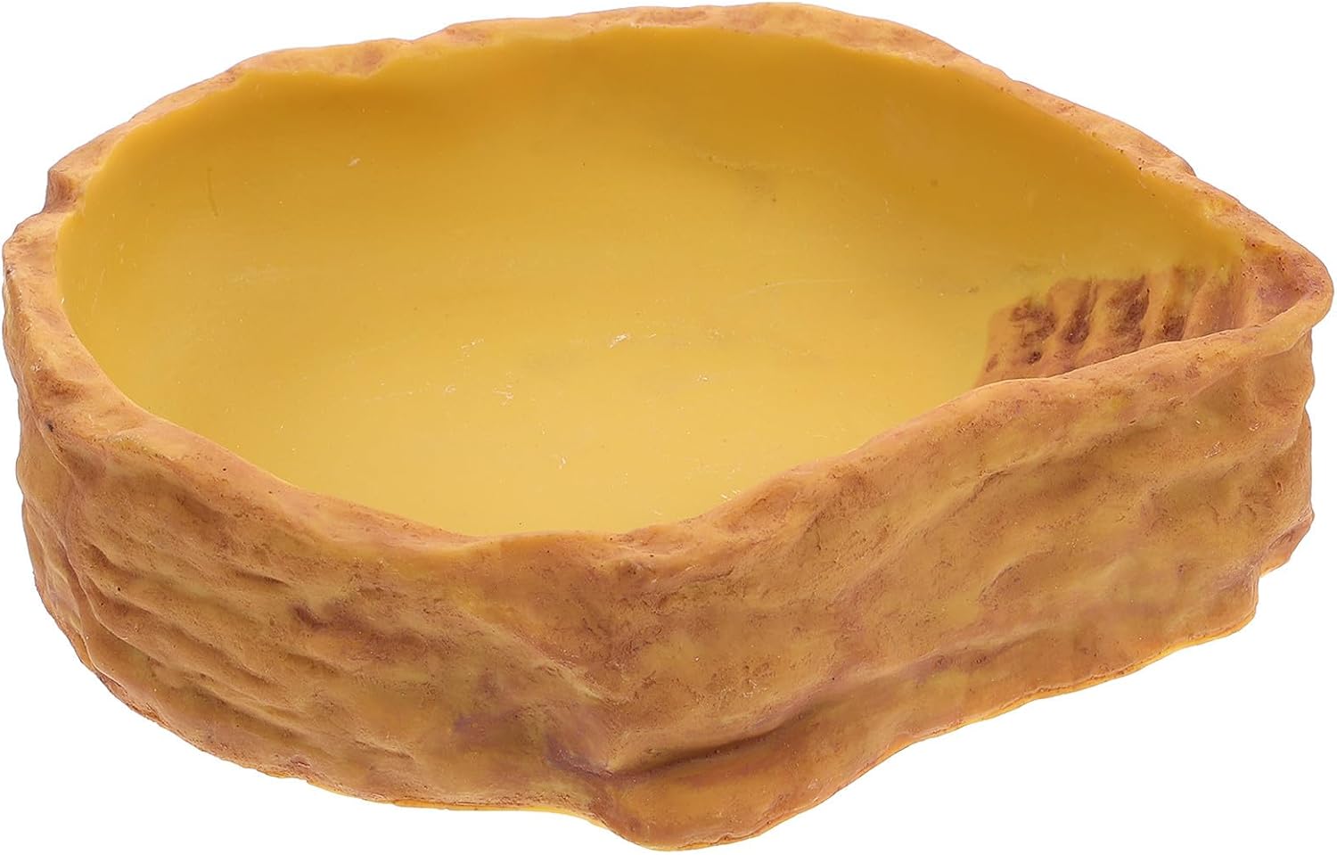 FAVOMOTO Reptile Feeding Bowl and Water Basin Imitation Stone Style Sturdy Pet Food Holder for Tortoises Lizards Snakes Terrarium Accessories
