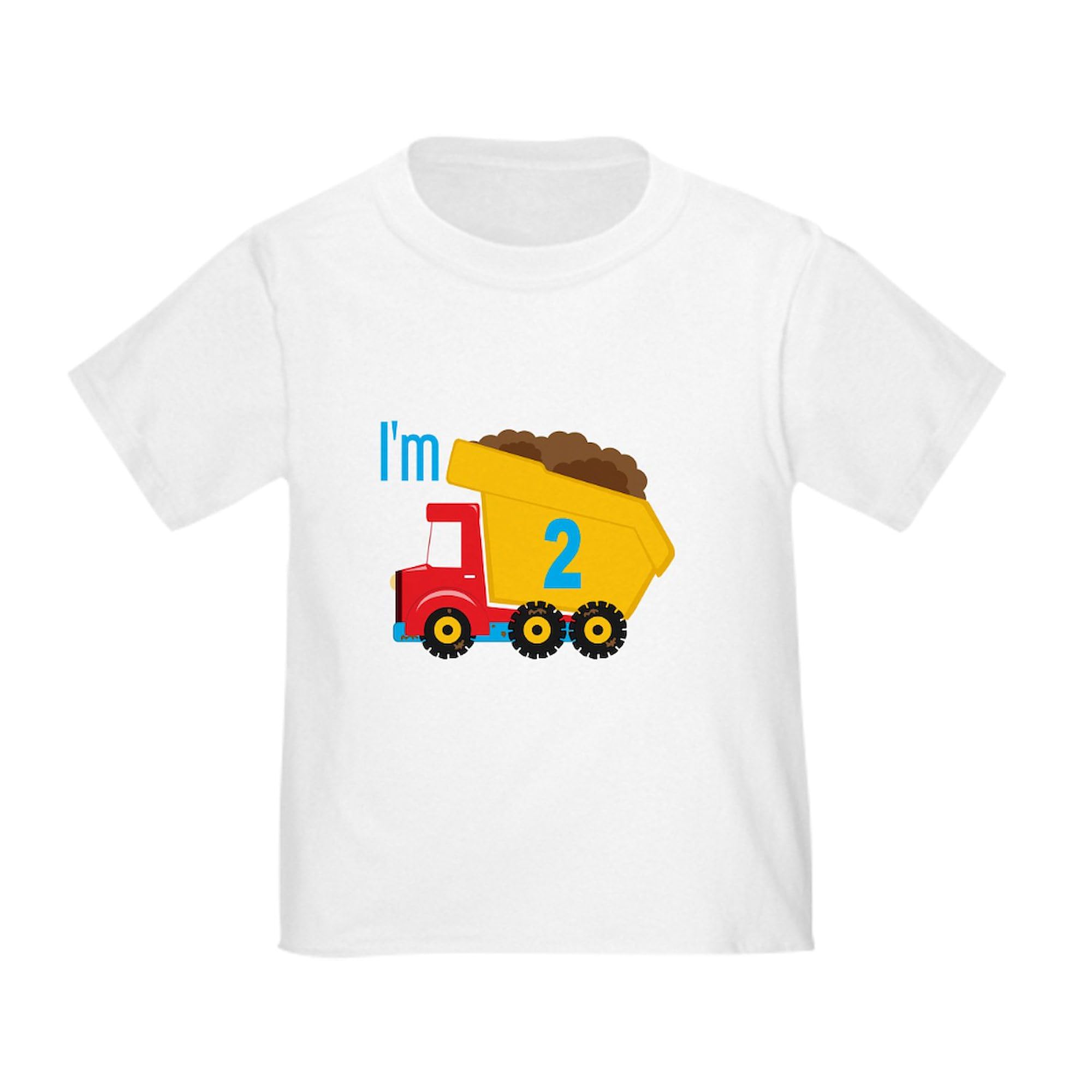 CafePress Dump Truck I'm 2 T Shirt Toddler Graphic Tee, 100% Cotton White