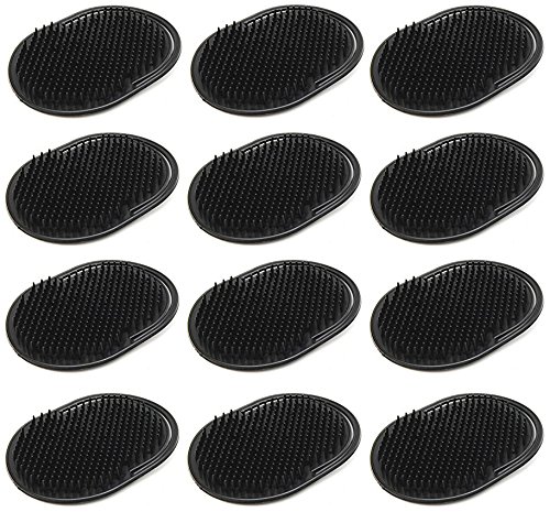 RufnTop Pocket Palm Hair Brushes, Shampoo Beard Comb, Massager, Short Hair Cat, Dog Grooming Easel Display (12 Pieces, 3 Fingers or over-Finger)