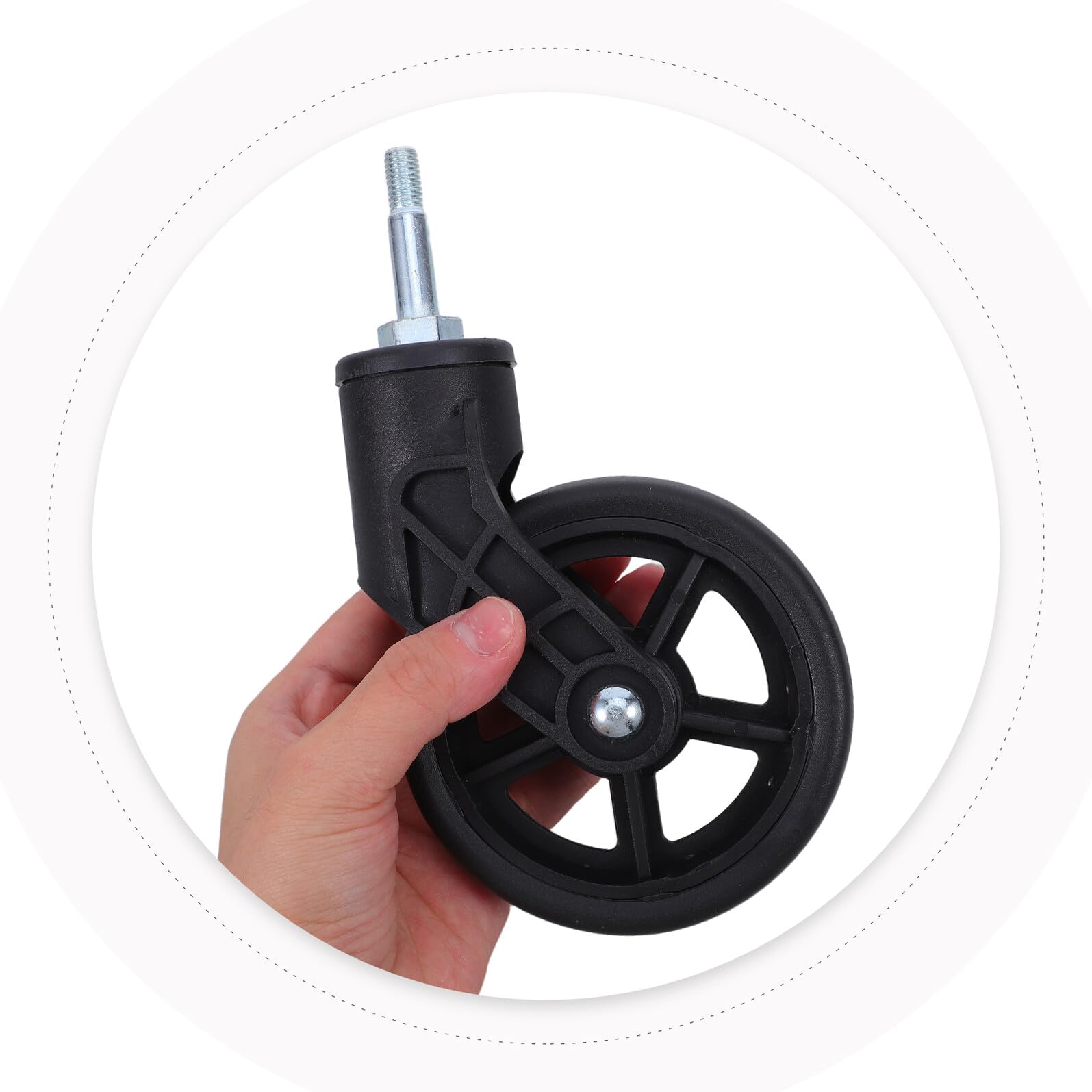 4 Ruote Girevoli Anteriori per Carrelli della Spesa 12,5x25 Mm, Ruote di Ricambio Silenziose e Resistenti per Carrelli Mobili, Facili da Montare, Adatte a Supermercati e Magazzini