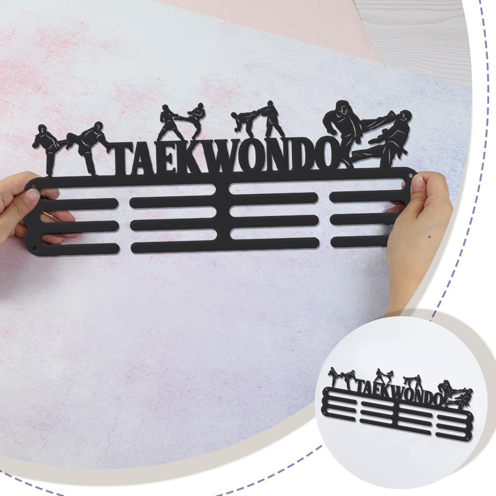 SUPERDANT Taekwondo Colgador de Medallas Pared Metal 40x15CM