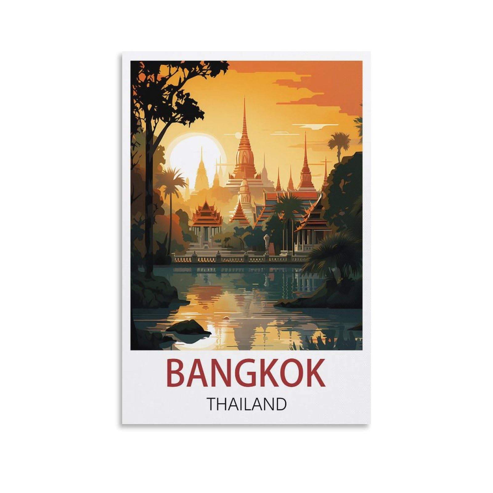 Bangkok Thailand Vintage Travel Posters 08x12inch(20x30cm) Canvas Art Poster And Wall Art Picture Print Modern Family Bedroom Decor Posters