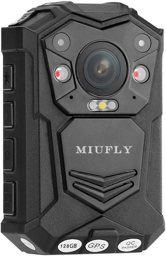 MIUFLY 1296P Police Body Camera with 2 Inch Display, Night Vision, GPS, Built in 128G Memory