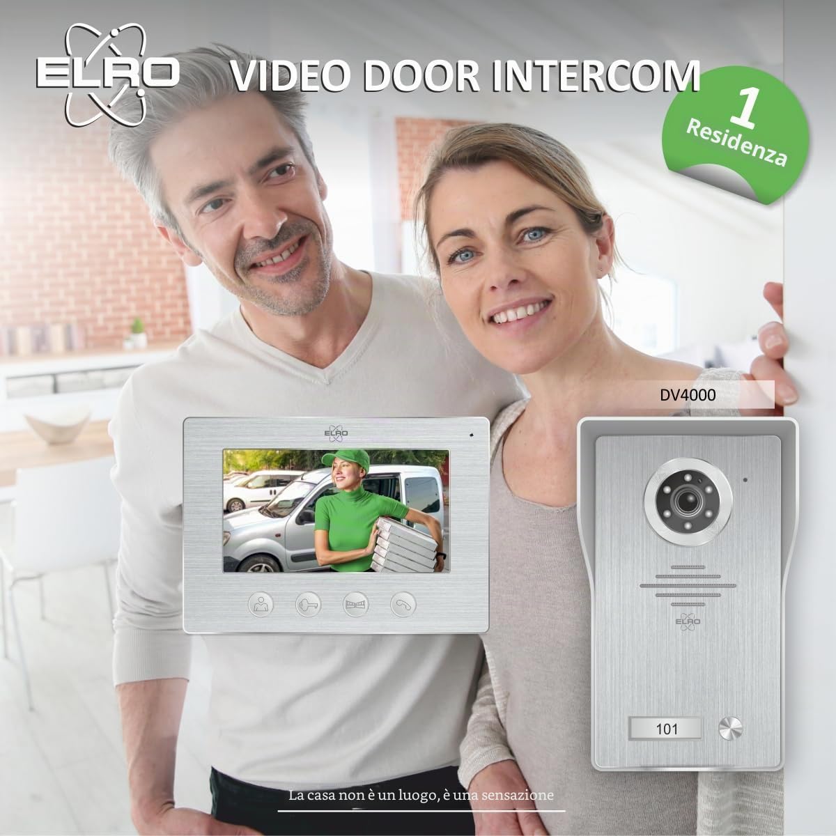 Elro DV4000 Videocitofono │ Telecamera 1080P Full HD con Visione Notturna │ Cavo a 4 Fili │ 16 Suonerie