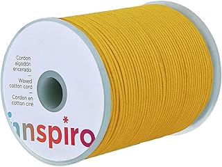 INNSPIRO Cordón algodón Encerado Fino Amarillo 2,0mm. 100m.