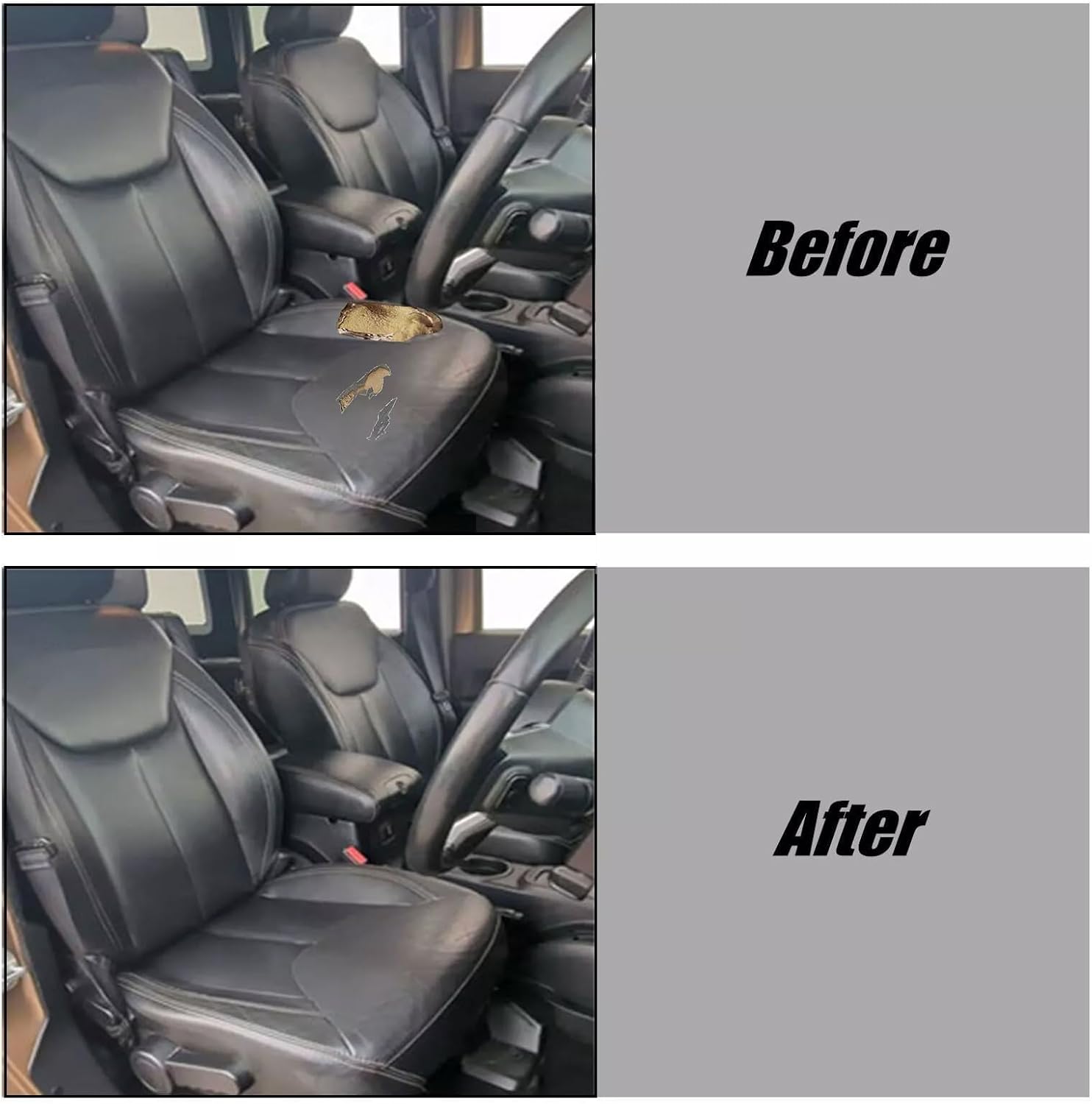 SecosAutoparts #X9 Black Front Driver Side Bottom Replacement Microfiber Leather Seat Cover Compatible with Jeep Wrangler Rubicon 2013 2014 2015 2016 2017