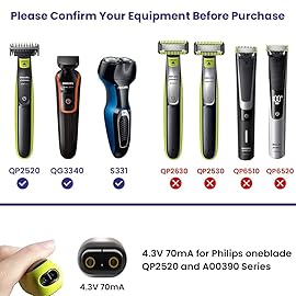 Xxszhy 4.3V Charger Fit for Philips Norelco One Blade Old Model A00390 QP2520 QP2521 QP2522 QP2515 MG5700 MG3740 MG3720 QG3330 Electric Shaver for Phillips OneBlade Replacement Adapter Power Cord