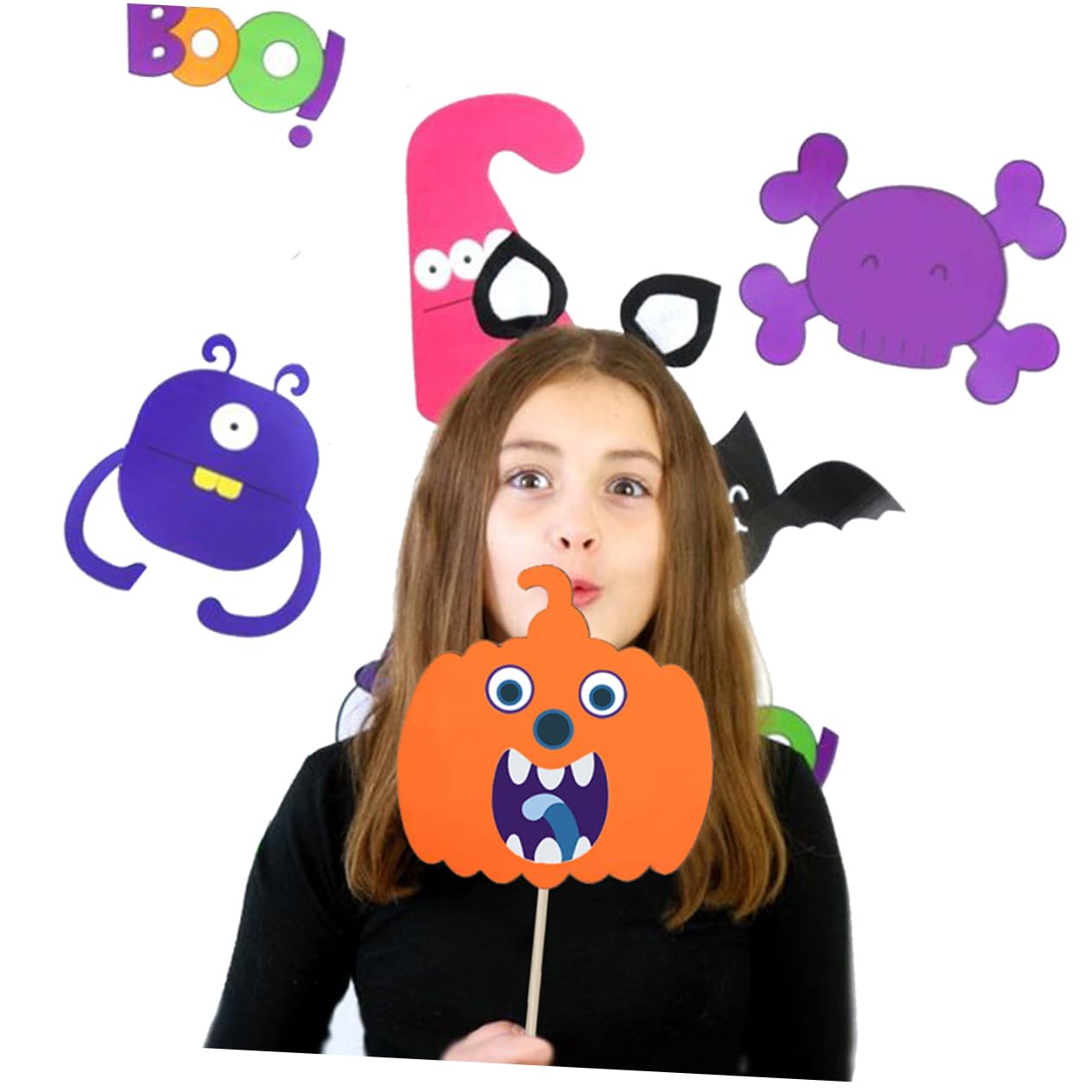 HEMOTON 48 Hojas Pegatinas Halloween Calabaza Eva para Manualidades Infantiles Diy Decoración Fiesta Niñas