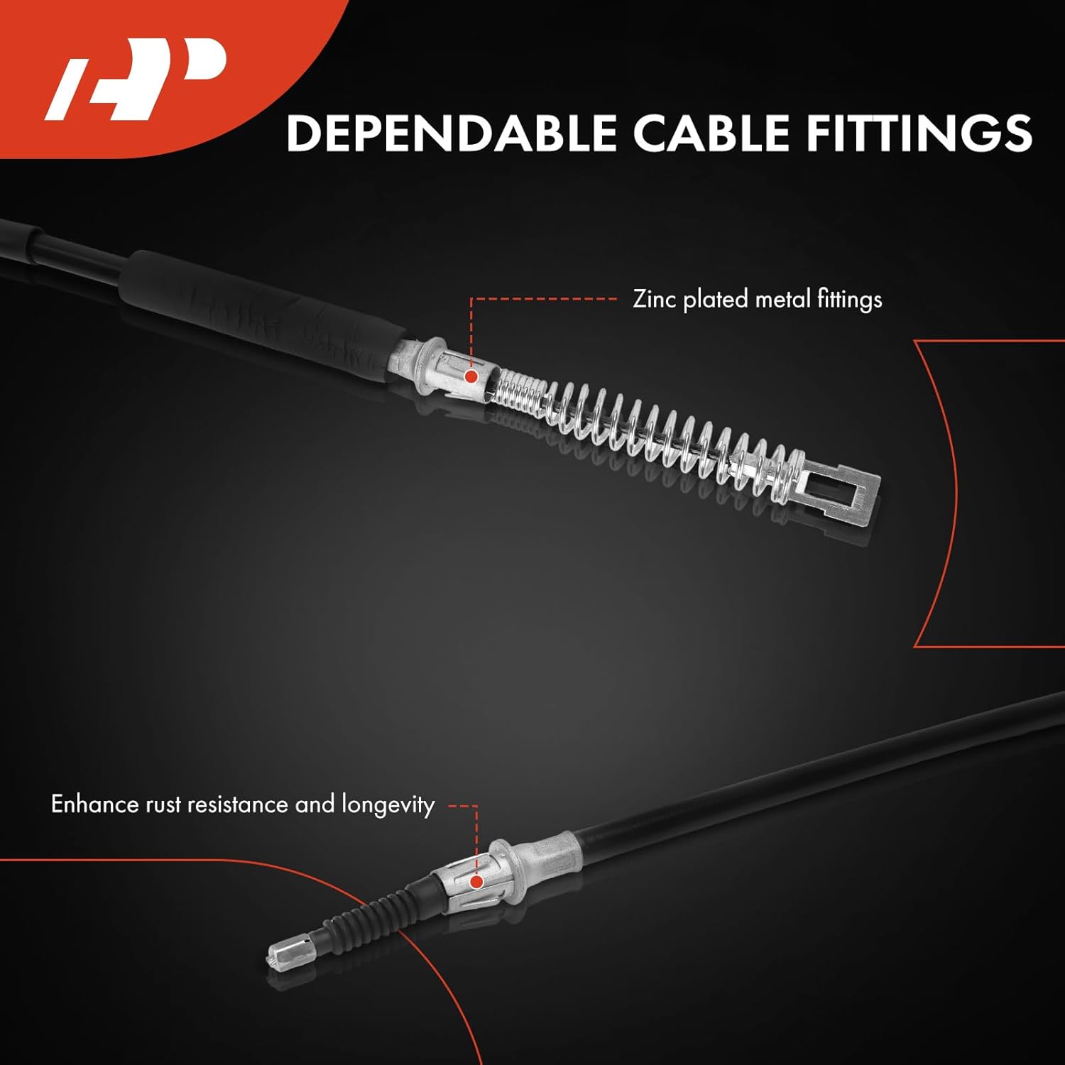 A-Premium Rear Driver and Passenger Side Parking Brake Cable Assembly Compatible with Cadillac Models: CTS 2008-2015, 2-PC Set - Replace# 20981773