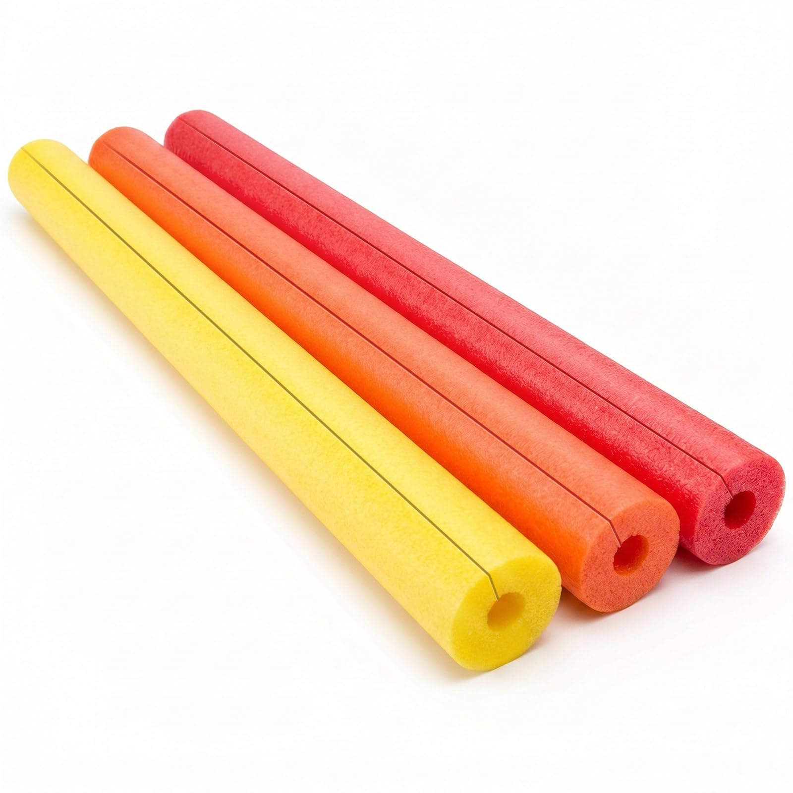 Pangda 3 Pack Pool Noodles Foam Pre Slit,55 Inch,Orange+red+Yellow