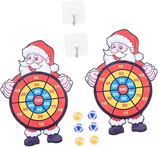 BESTOYARD 4 Conjuntos De Bola Pegajosa De Natal Placa De Dardos De Tecido Jogo De Dardos De Natal Placa De Dardos Brinquedos Educativos Para Crianças Brinquedos Ao Ar Livre Para Crianças