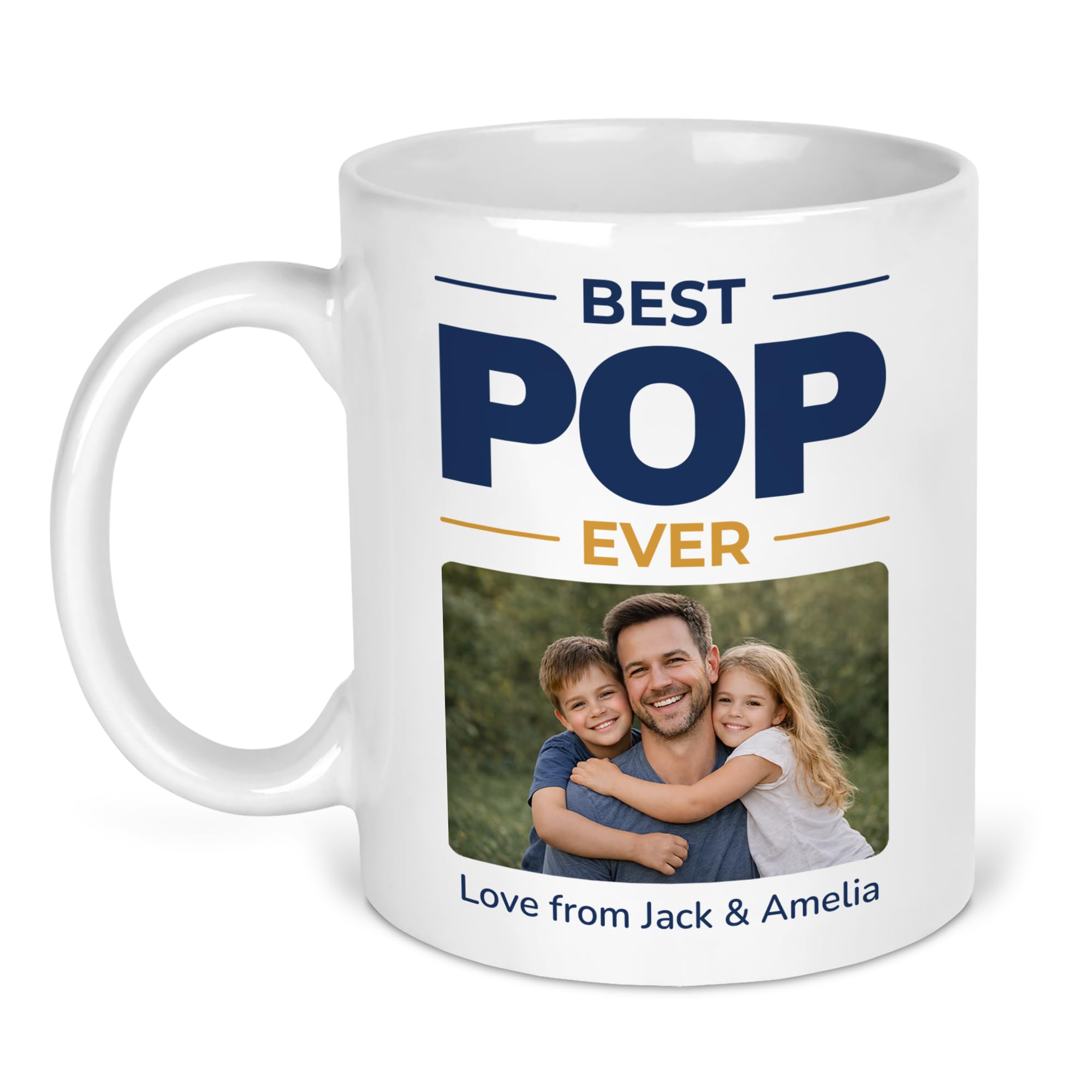 Chicken Craft Personalised Photo Mug for Pop - Best Pop Ever Design with Your Picture - Keepsake for Fathers Day or Birthdays