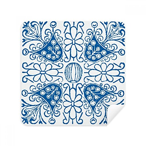 Lunettes et écrans sans traces grâce au chiffon en daim Talavera Fleur Bleue