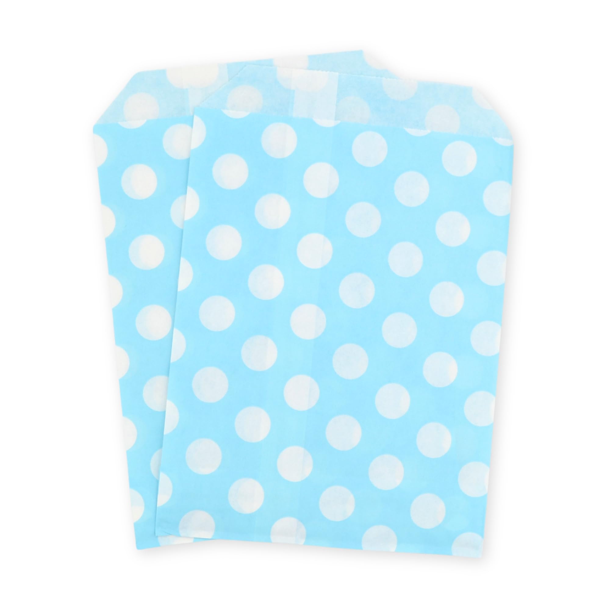 celloexpress 7" x 9" Aqua Polka Dot Paper Sweet Bags - Classic Confectionery Gift Shop Goodie Party Bags (Pack of 250)