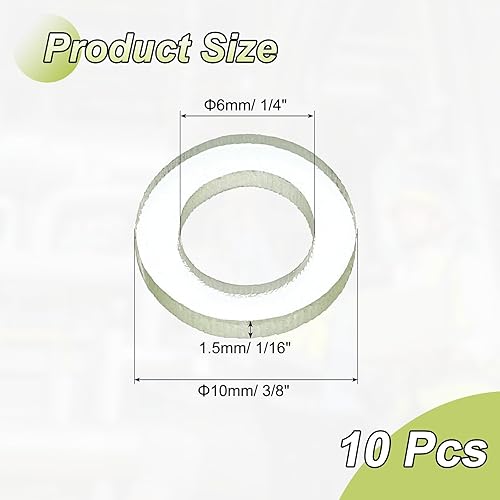 Miniatura 2 de uxcell 10 arandelas planas de poliuretano, 0.394 in de diámetro exterior de 0.236 in de diámetro interior, 0.059 in de grosor, separador de juntas