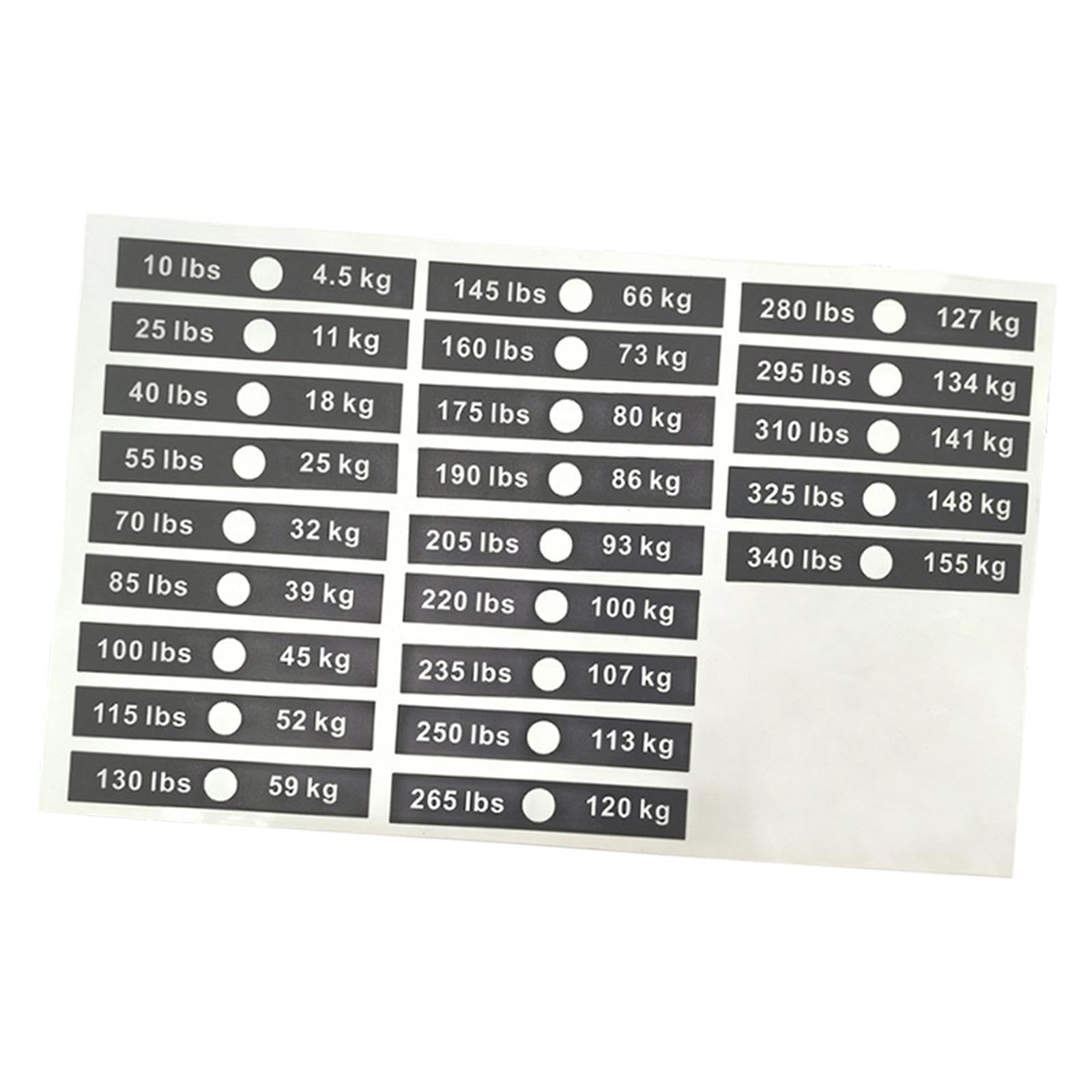perfeclan Weight Stack Labels, Weight Sticker Labels, 10 to 100 Lbs Black Self Adhesive Numbered Sticky Label with White Numbers, Weight Number Stickers for Sporting Goods Weightlifting,11.8cmx1.9cm