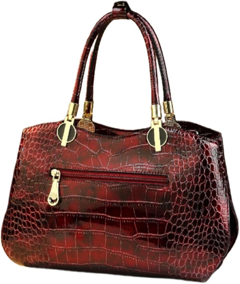 Crocodile Pattern Leather Women's Handbags Top-Handle Satchel Bag Large Capacity Tote Bag Purses Shoulder Messenger Bags - Image 4