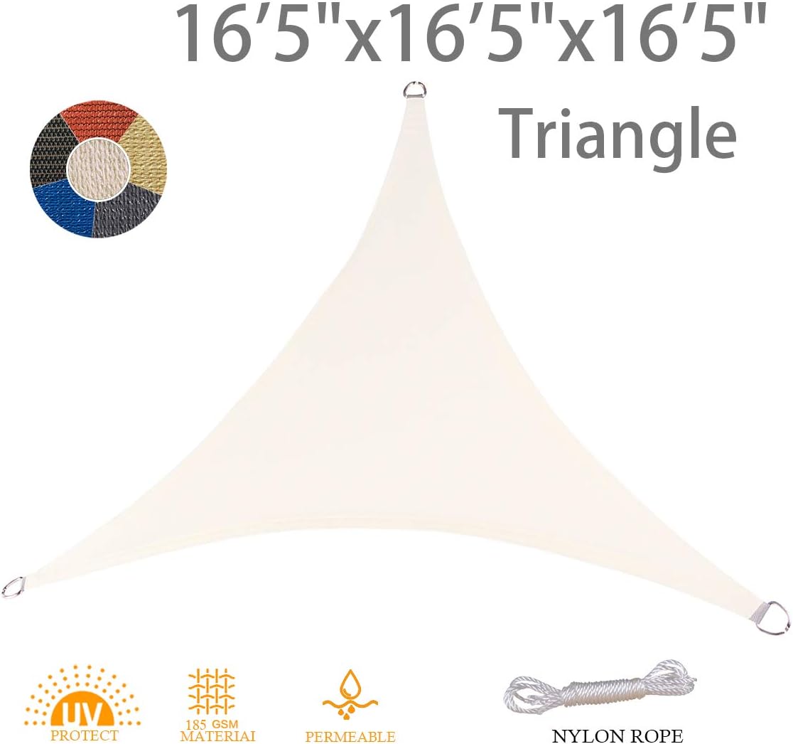 AXT SHADE 12' x 12' x 12' Triangle Sun Shade Sail UV Block for Outdoor Patio Garden Backyard Lawn, Charcoal : Patio, Lawn & Garden