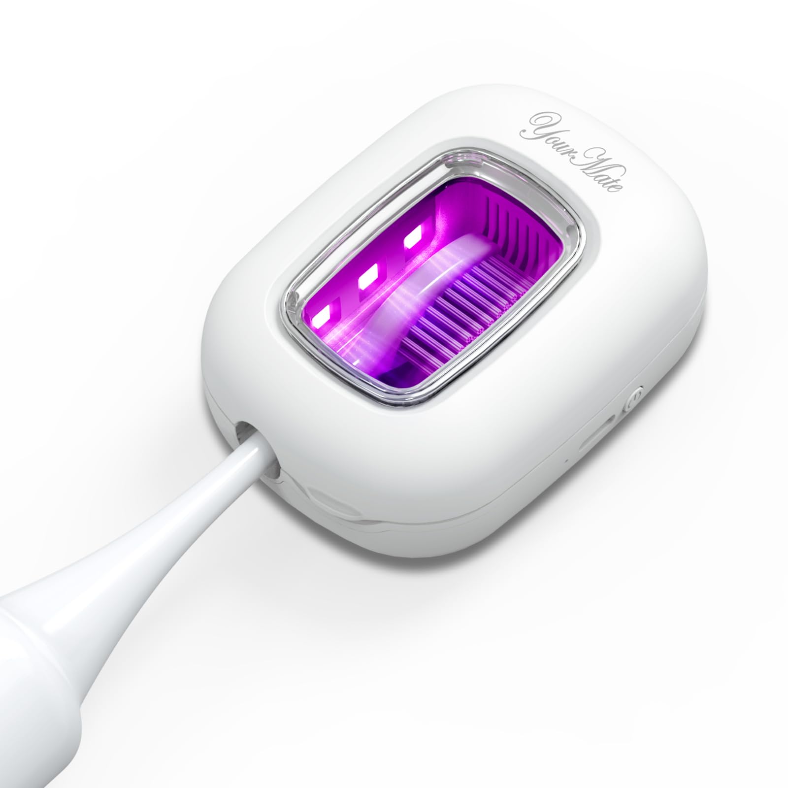 Photo 1 of YourMate Rechargerable UVC Toothbrush Sanitizer Case Pro Compatible with Electric Toothbrush Heads/Regular Toothbrushes Travel Toothbrush Covers Case Magnetic Holder for Houshold/Traveling White