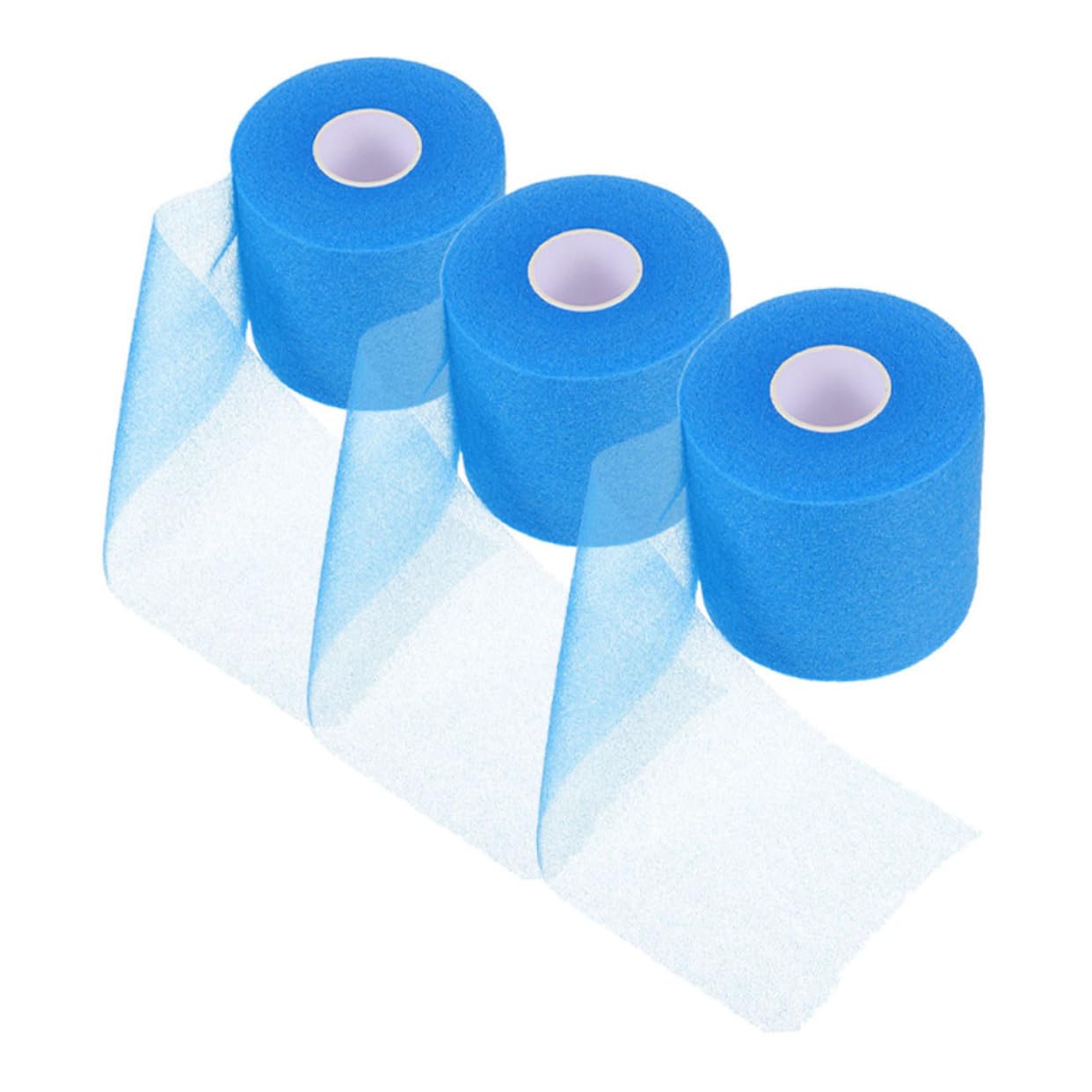 ifundom Schutzfolien Gelenkschoner Schutzwickel Muskelverband Sprunggelenk Bandage Tennis Badminton Griff Ausbildung Wickeln Hautschutzbandagen Fußballband Schwamm Blue 3rollen