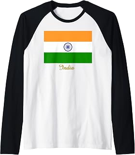 India Flag Souvenir Raglan Baseball Tee