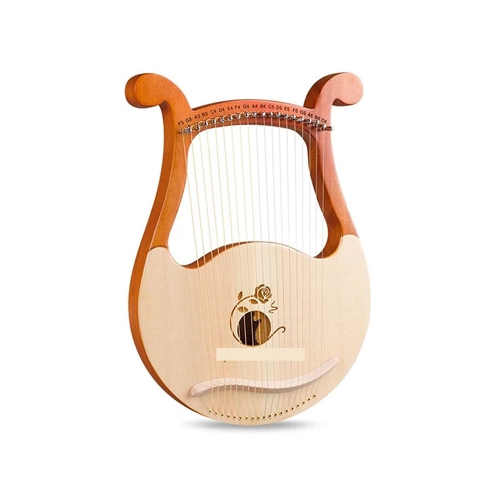 Arpa a Lira Arpa a Lira Strumento Musicale in Legno Arpa a Lira con Corda for Chiave di accordatura(Rose)
