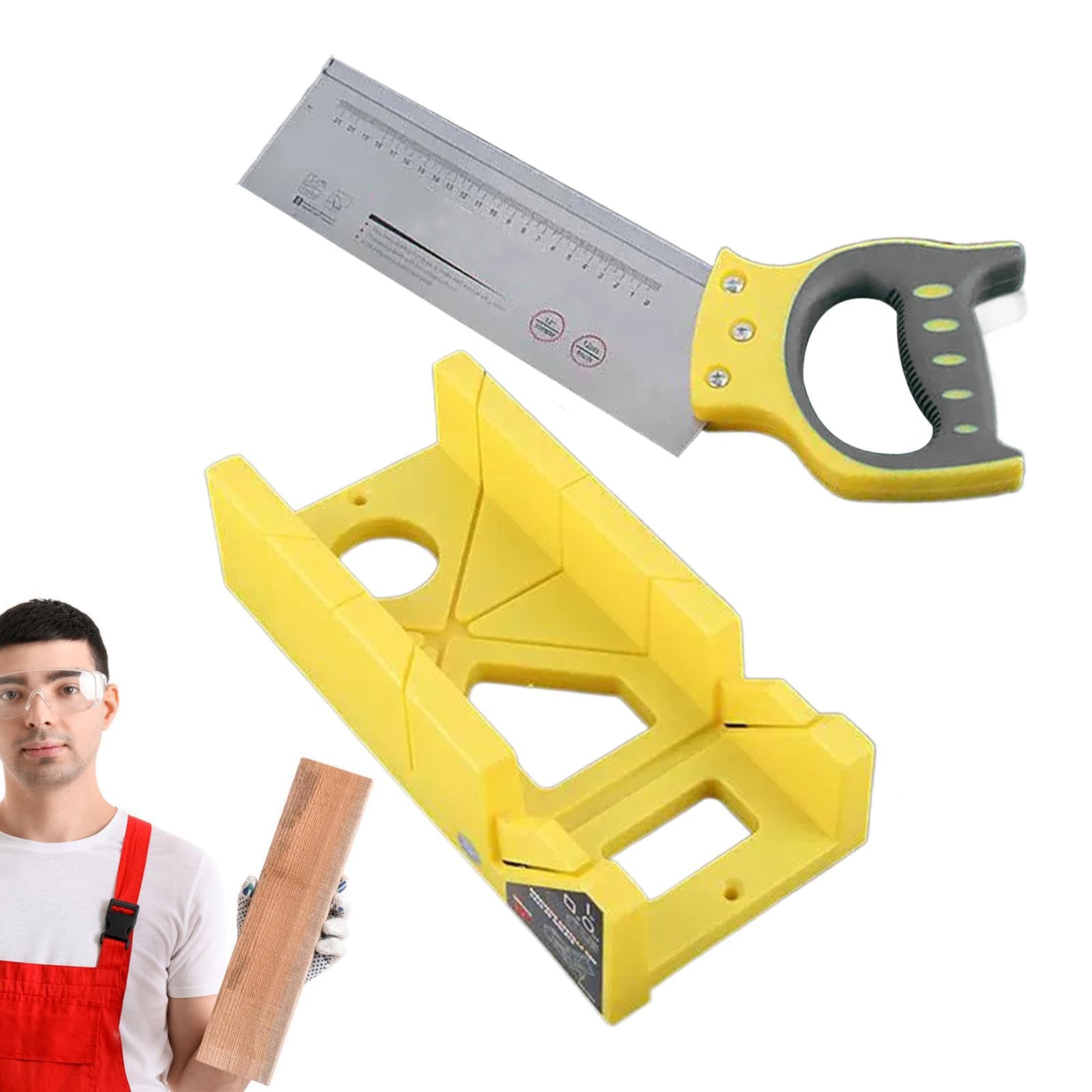 Generic Gehrungsbox und Sägeset - Hand-Gehrungssäge, Hand-Holzsäge | Mehrzweck-Winkelsäge, Holzbearbeitungssäge für Bastelarbeiten