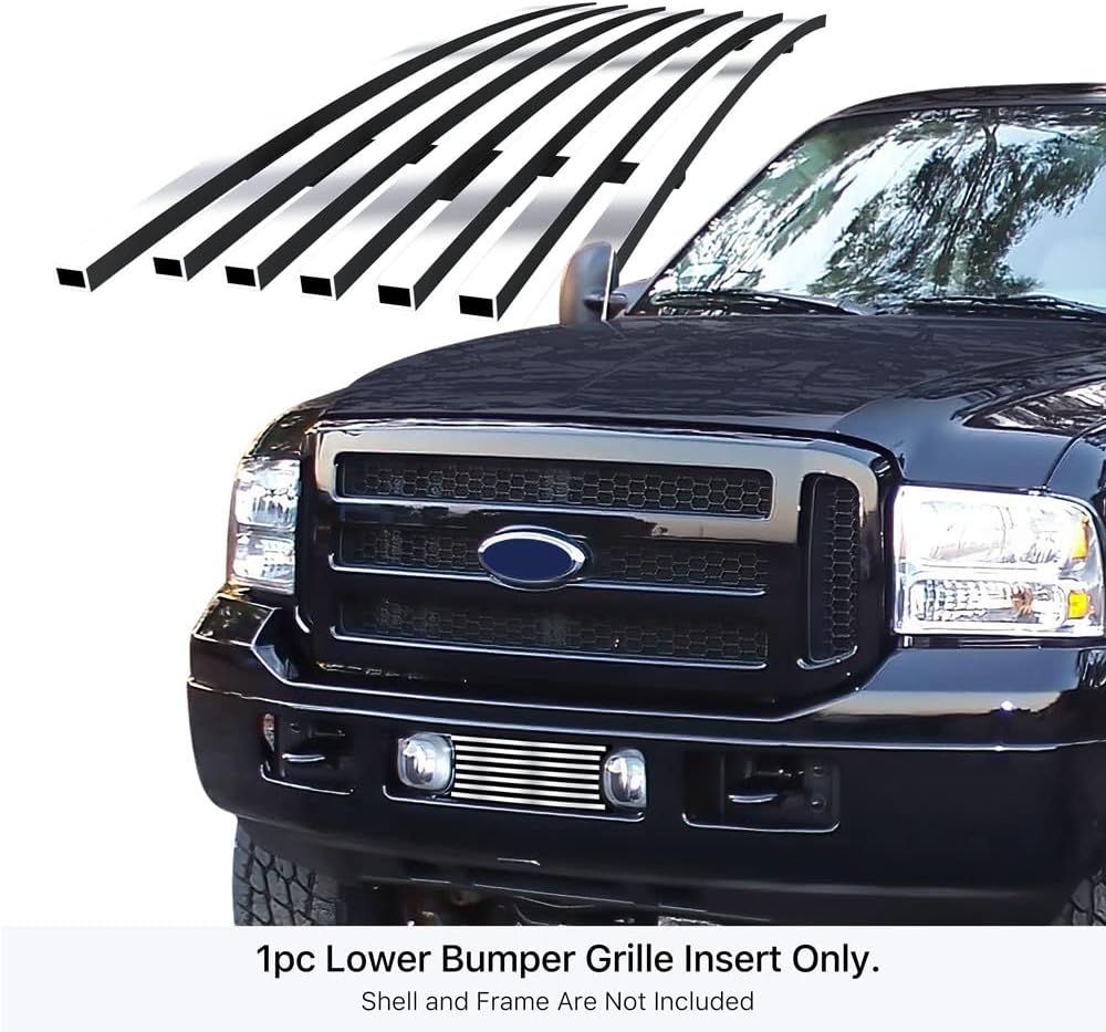 APS Compatible with 2005-2007 Ford F250 F350 F450 SuperDuty Excursion Bumper Billet Grille Grill Insert F65356A