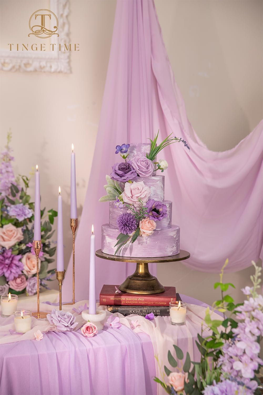 TINGE TIME Artificial Flowers Violet & Misty Rose Flower Combo for DIY Wedding Bouquets Table Centerpieces Arrangements Party Baby Shower Home Spring Decorations